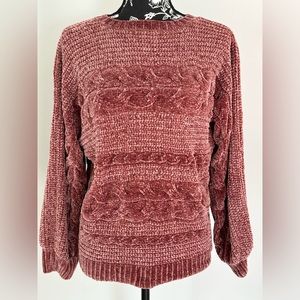 Pink Rose chenille sweater